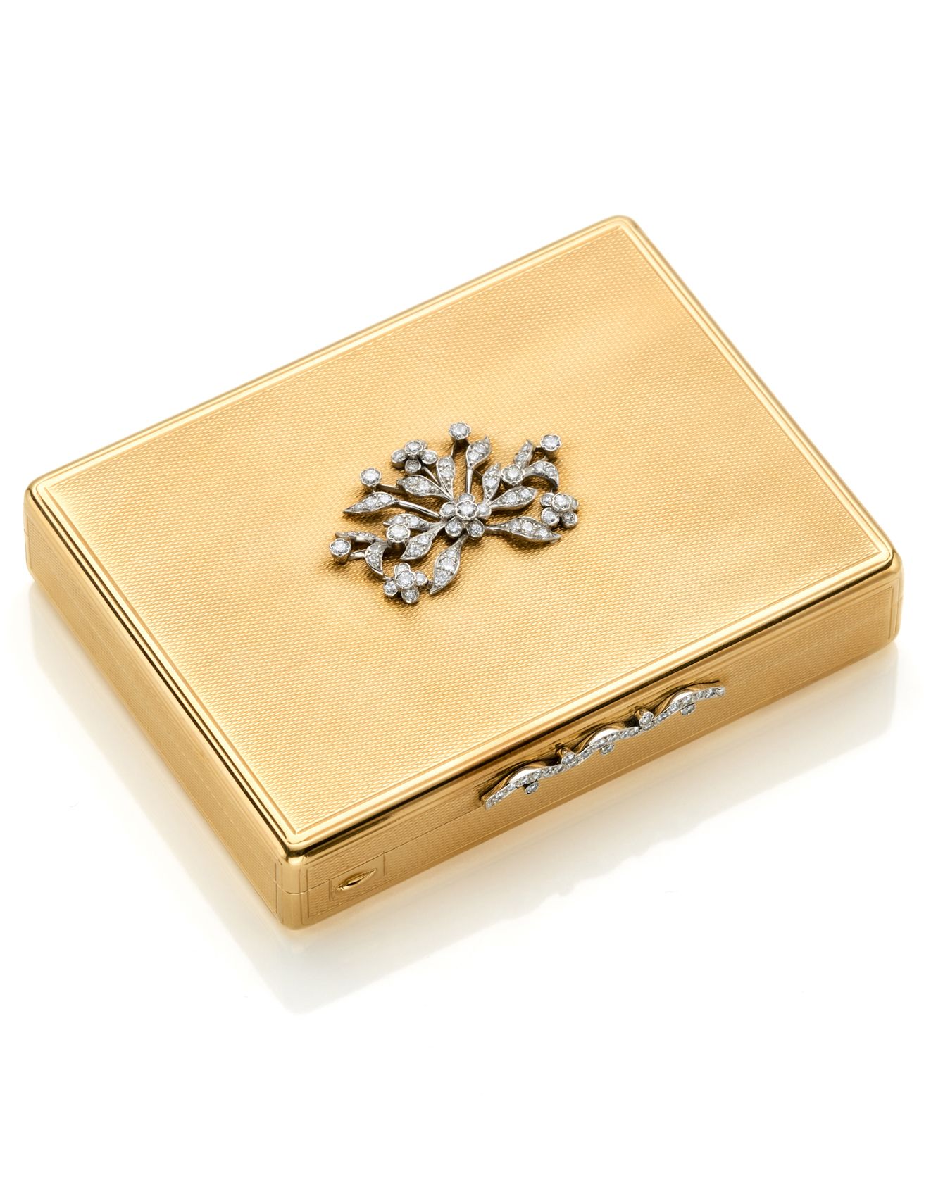 Null Gelbgold Diamantkoffer mit Innenspiegel, Brutto g 308,88 circa, Länge cm 9,&hellip;