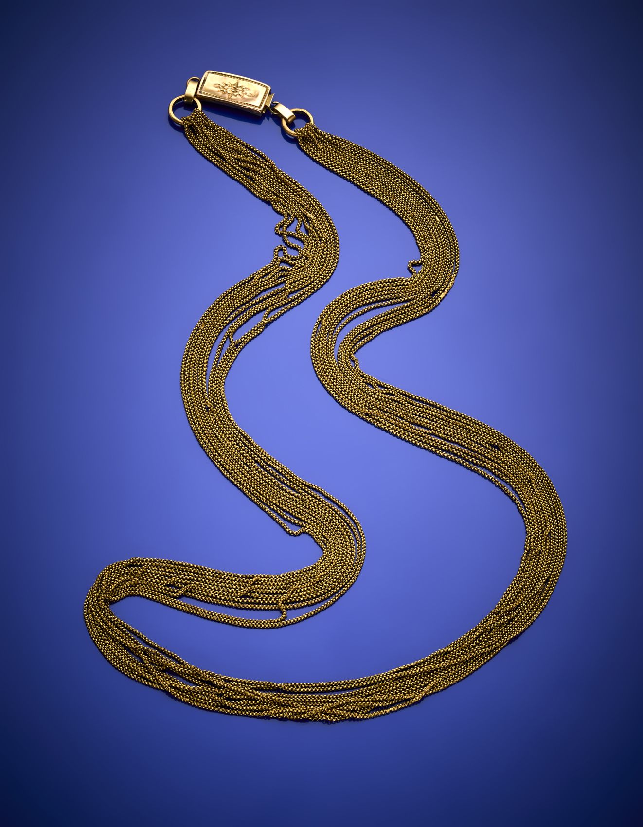 Null Collar multifilar de cadena "Manin" en oro amarillo de 22 quilates con cier&hellip;