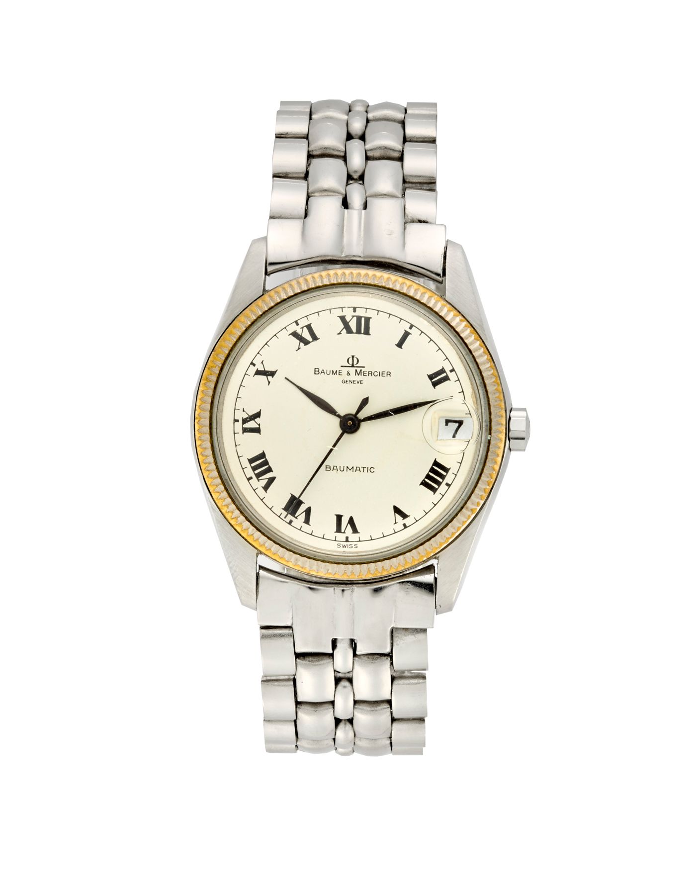 Null Baume & Mercier, Baumatic Ref. 1185
Gent's steel wristwatch
1980s
Dial, mov&hellip;