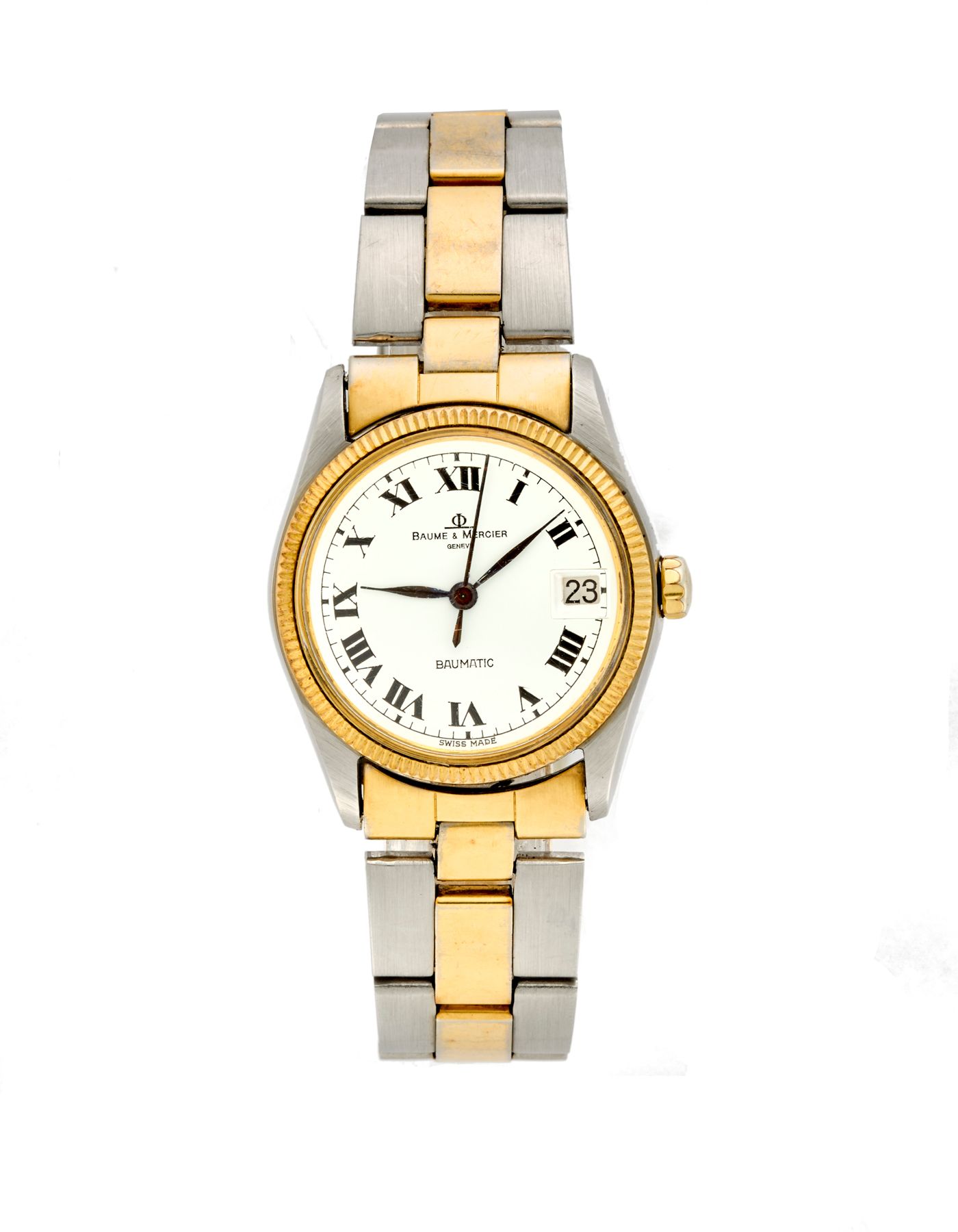 Null Baume & Mercier, Baumatic Ref. 1187.1
Lady's steel wristwatch
1980s
Dial, m&hellip;