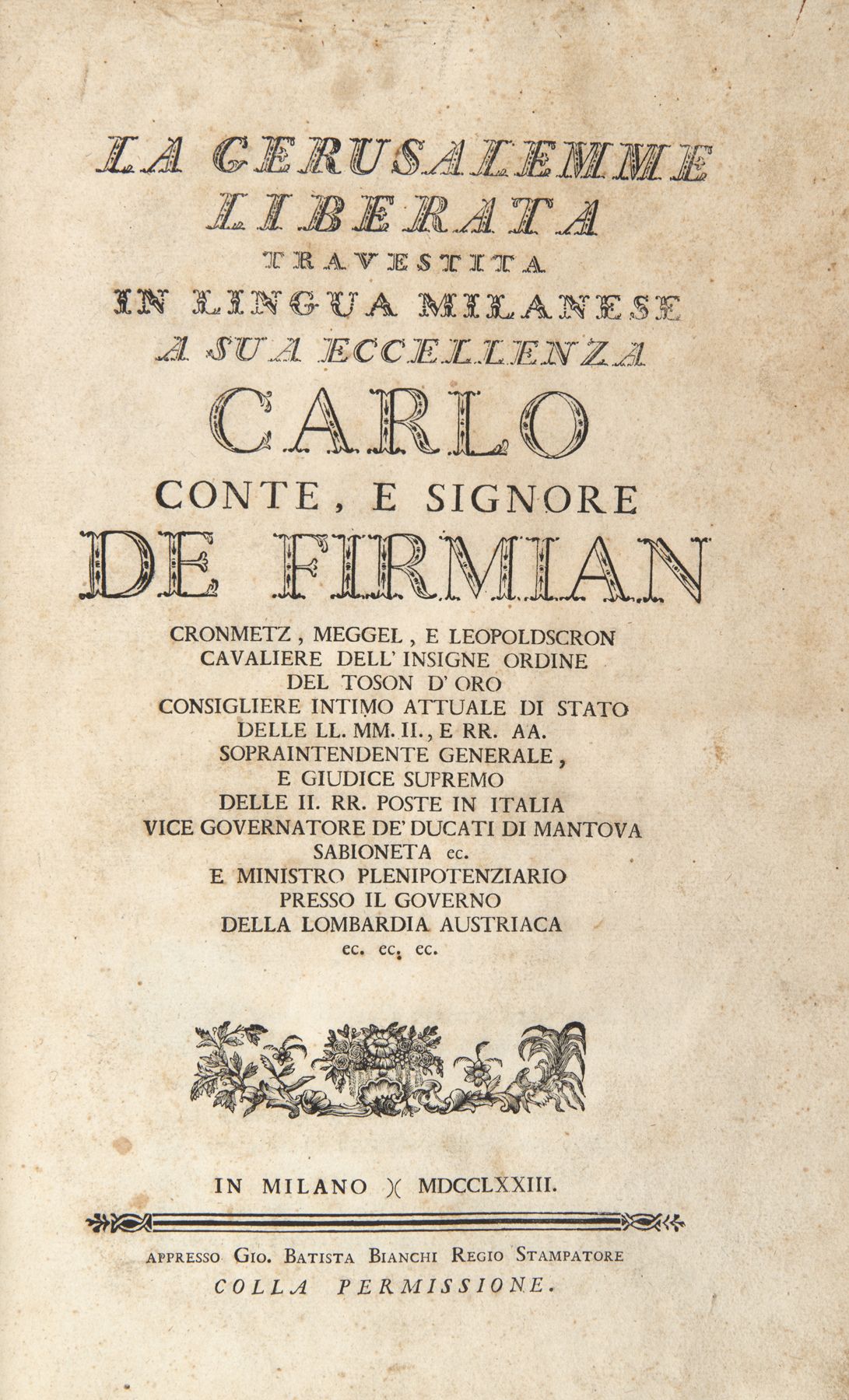 Null BALESTRIERI, Domenico (1714-1780) - La Gerusalemme liberata travestita in l&hellip;