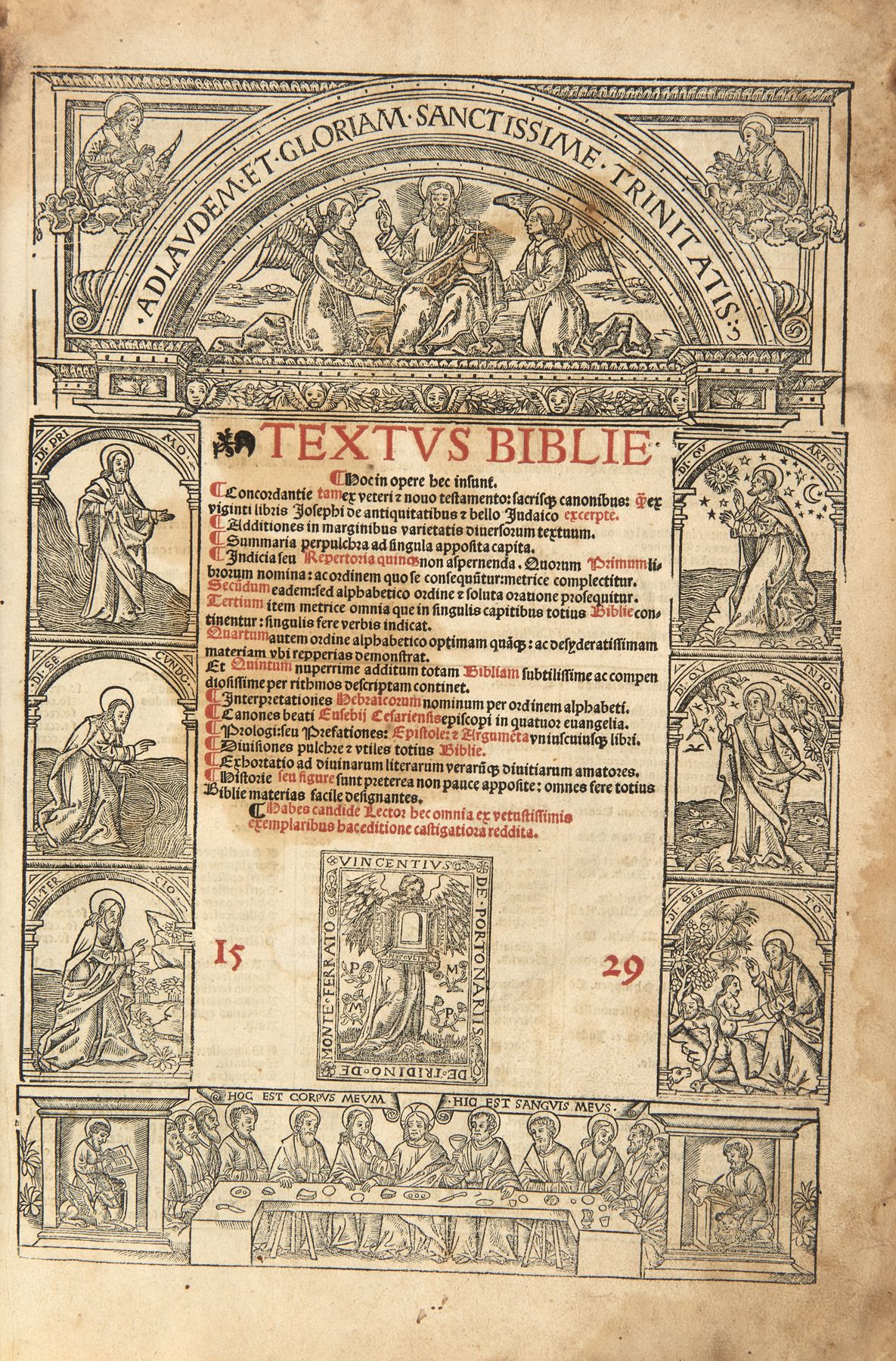 Null [BIBBIA] - Textus Biblie hoc in opere hec insunt.里昂。Johanem Crespin, 1529.
&hellip;