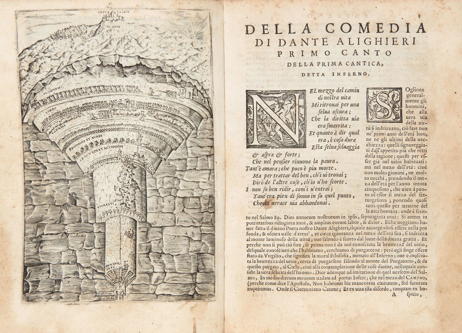Null DANTE ALIGHIERI (1265-1321) - Dante con l'esposizione di M. Bernardino Dani&hellip;