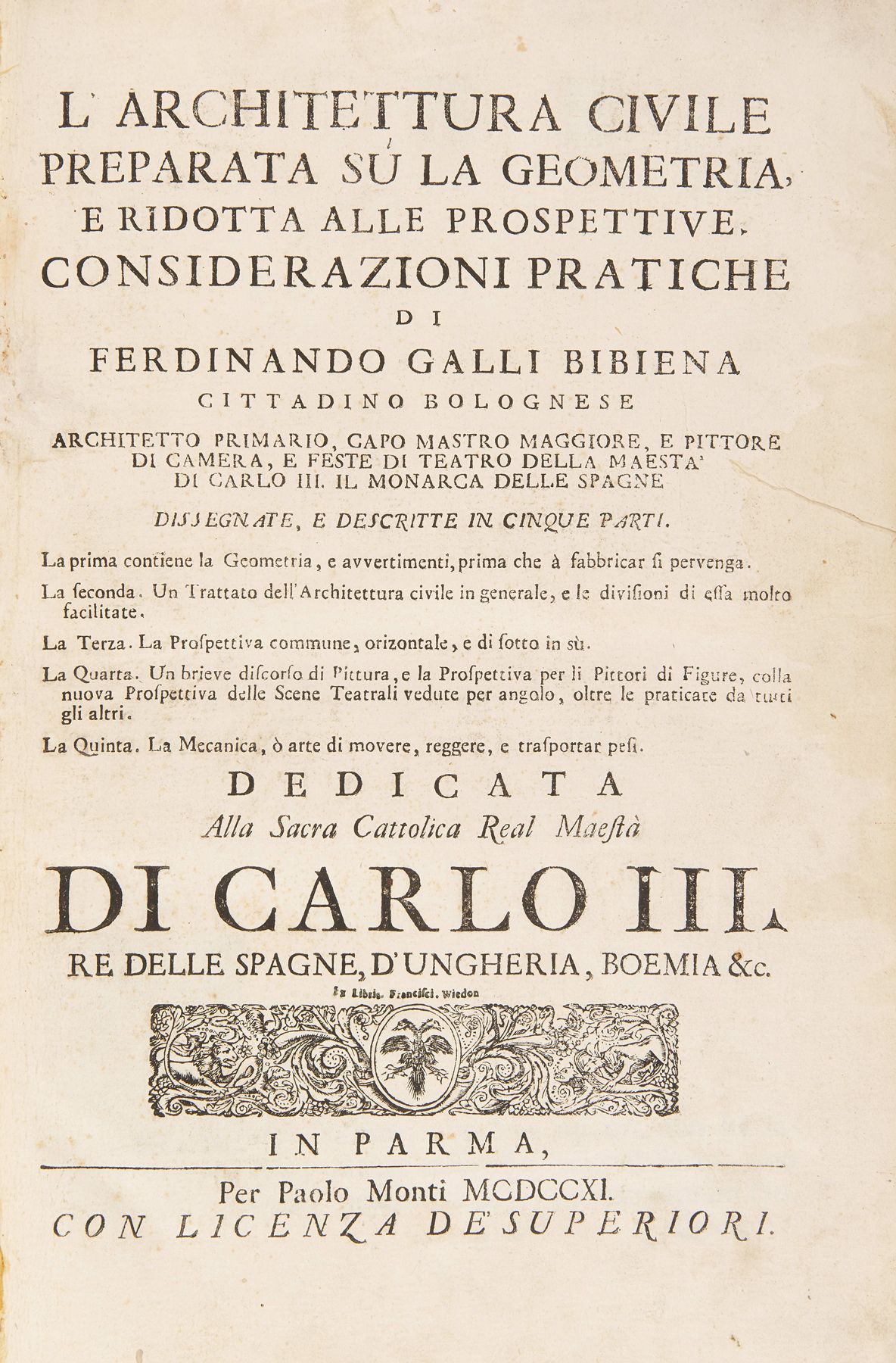 Null BIBIENA, Ferdinando Galli da (1657-1743) - L'Architettura civile preparata &hellip;
