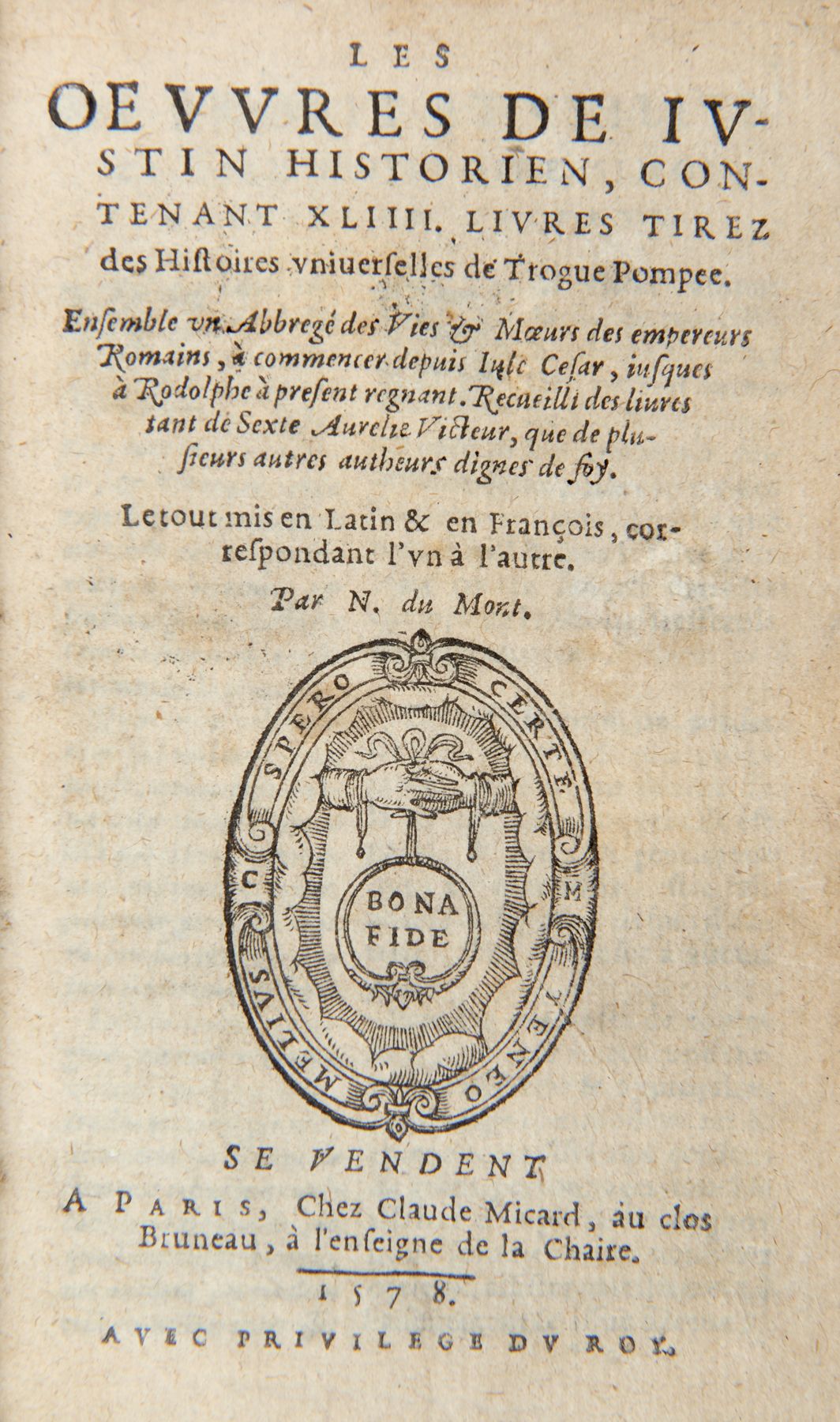 Null 马可-朱尼亚诺（II-III secolo）的《贾斯汀的作品》，包括《特罗格-庞贝的世界史》中的第四十二卷。巴黎。克劳德-米卡德，1578年。

罗马&hellip;