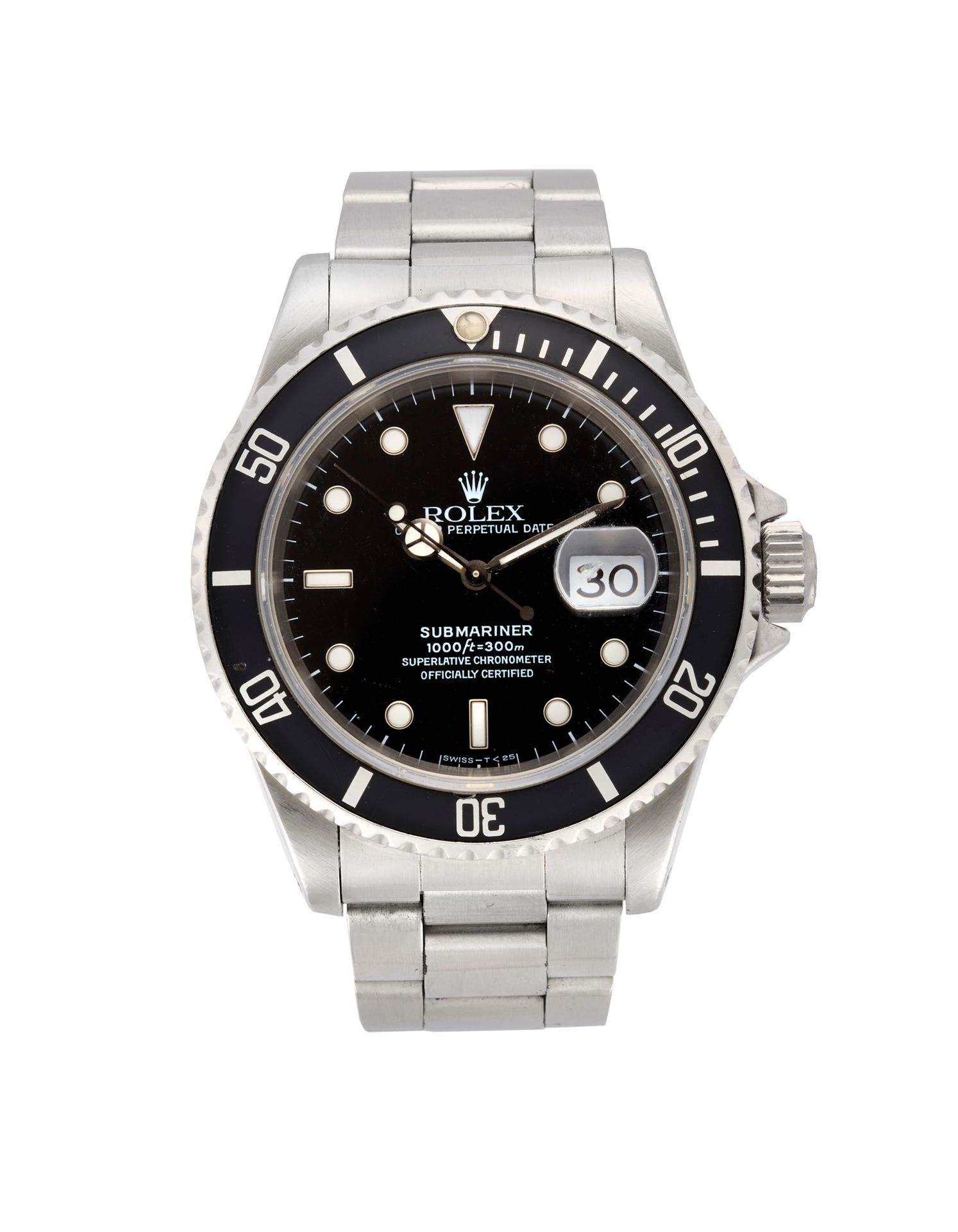 Null Rolex, Submariner Ref. 16610
Herrenarmbanduhr aus Stahl
Jahr 1996
Zifferbla&hellip;