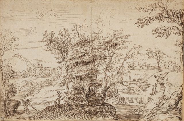 Null Atelier de Annibale CARRACHE (Bologne 1560 - Rome 1605)
Paysage boisé animé&hellip;