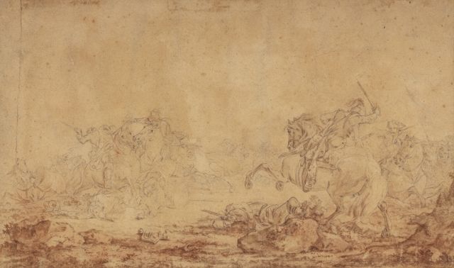 Null Attribué à Giacomo CASANOVA (Venise 1725 - Dux 1798)
Scène de bataille
Lavi&hellip;