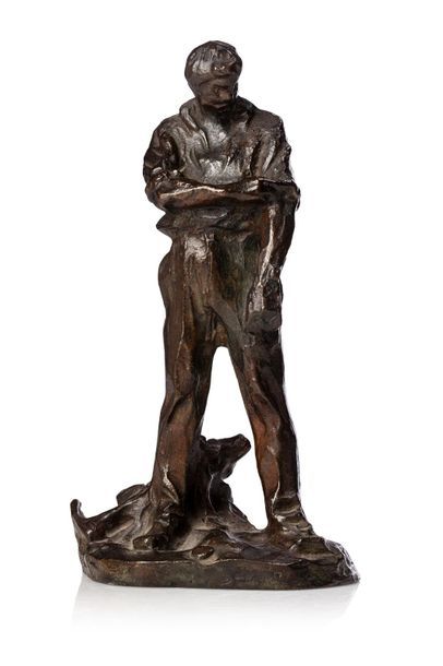 Null Aimé Jules DALOU (1838 - 1902)
"Le travailleur"
Sculpture en bronze à patin&hellip;