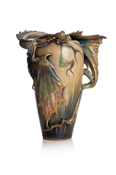 Null Eduard STELLMACHER (1868 - 1945) pour Amphora
Rare vase en céramique émaill&hellip;