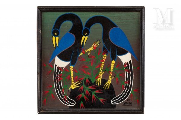 SIMON GEORGE MPATA (1942-1984) Oiseaux

Huile sur carton signé en bas à droite

&hellip;