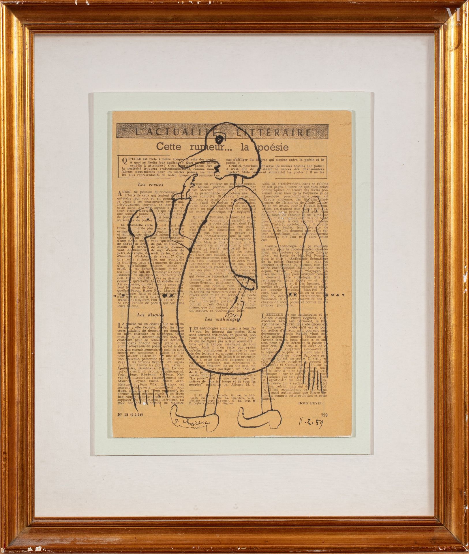 Gaston CHAISSAC (1910-1964) Sans titre, 1959

Encre sur papier imprimé, marouflé&hellip;
