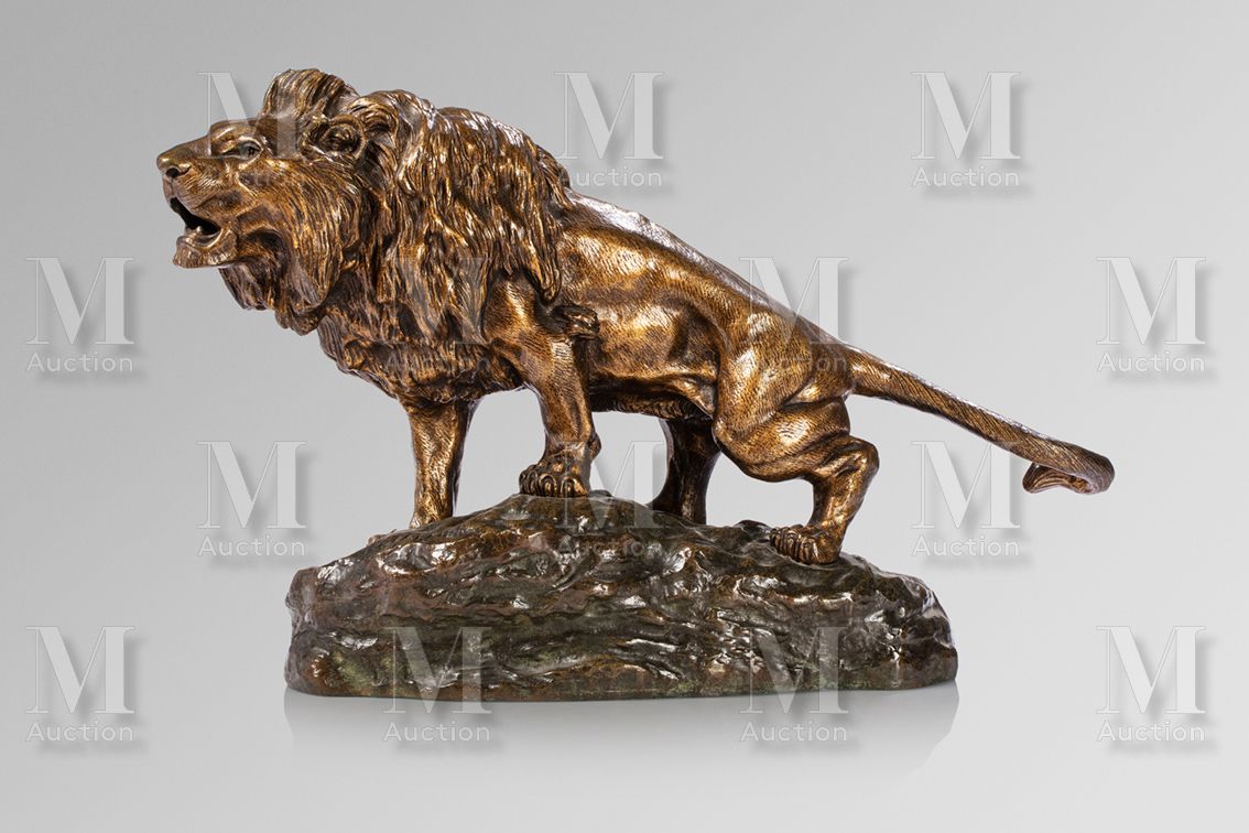 Null Thomas François CARTIER (1879-19743)

"Lion rugissant" 

Sculpture en bronz&hellip;