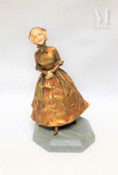 Georges Van der STRAETEN (1856-1928) Élégante

Chryséléphantine en bronze doré

&hellip;