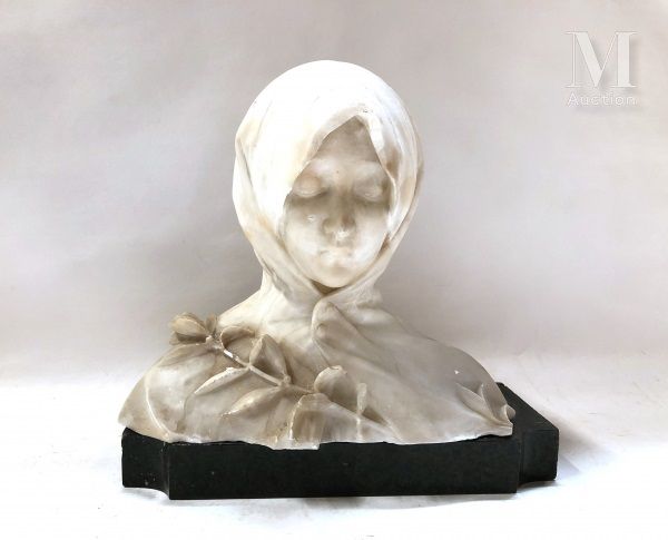 Ecole Italienne du XIXème siècle 戴面纱的年轻女子半身像

石雕

28 x 32 cm

背面签有伯纳德

坐落在黑色大理石底&hellip;