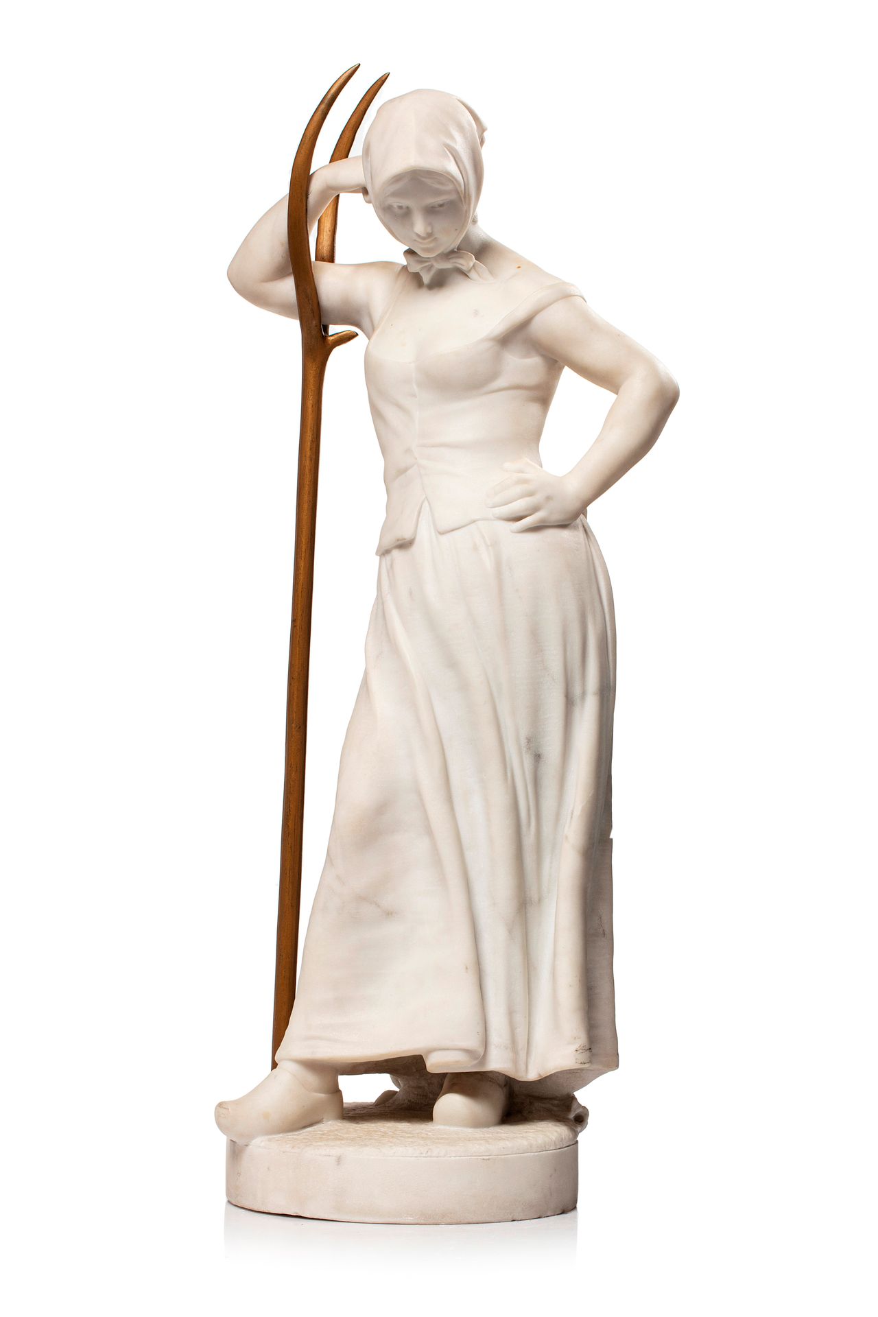 Null 阿尔弗雷德-布歇 (1850 -1934)

天妇罗

卡拉拉白雕塑：年轻农妇站在干草叉上

高：81厘米

签名：A.Boucher露台上



J&hellip;