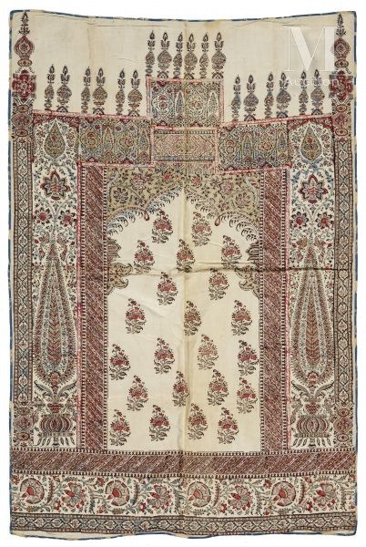 Kalamkar au mihrab Iran, XIXème siècle

Teinture en coton ivoire imprimé à la ma&hellip;