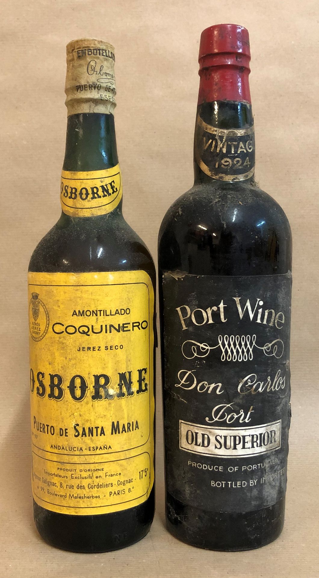 Null 1 bouteille PORTO "Old Supérior", Don Carlos 1924 (étiquette légèrement tac&hellip;
