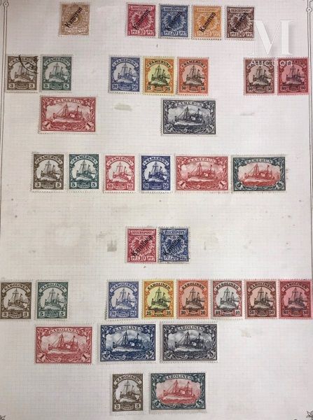Ensemble de timbres, période classique et semi moderne, présentés sur feuille d'&hellip;