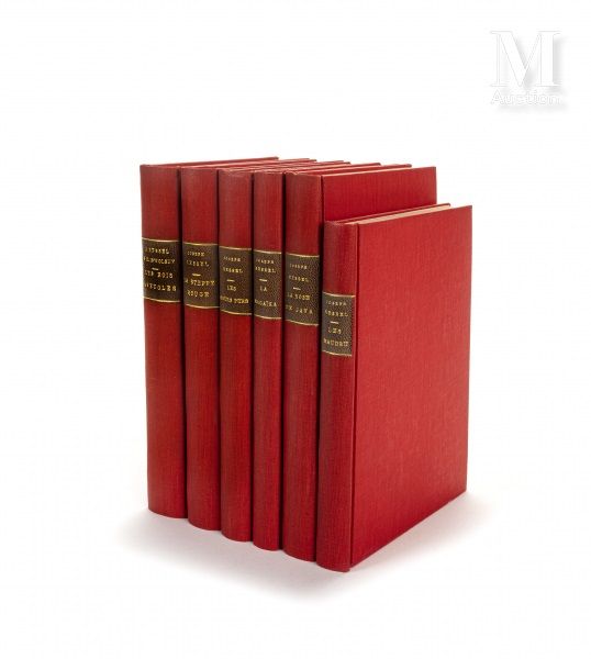 KESSEL (Joseph) Ensemble de 6 volumes cartonnage bradel percaline rouge, couv. E&hellip;