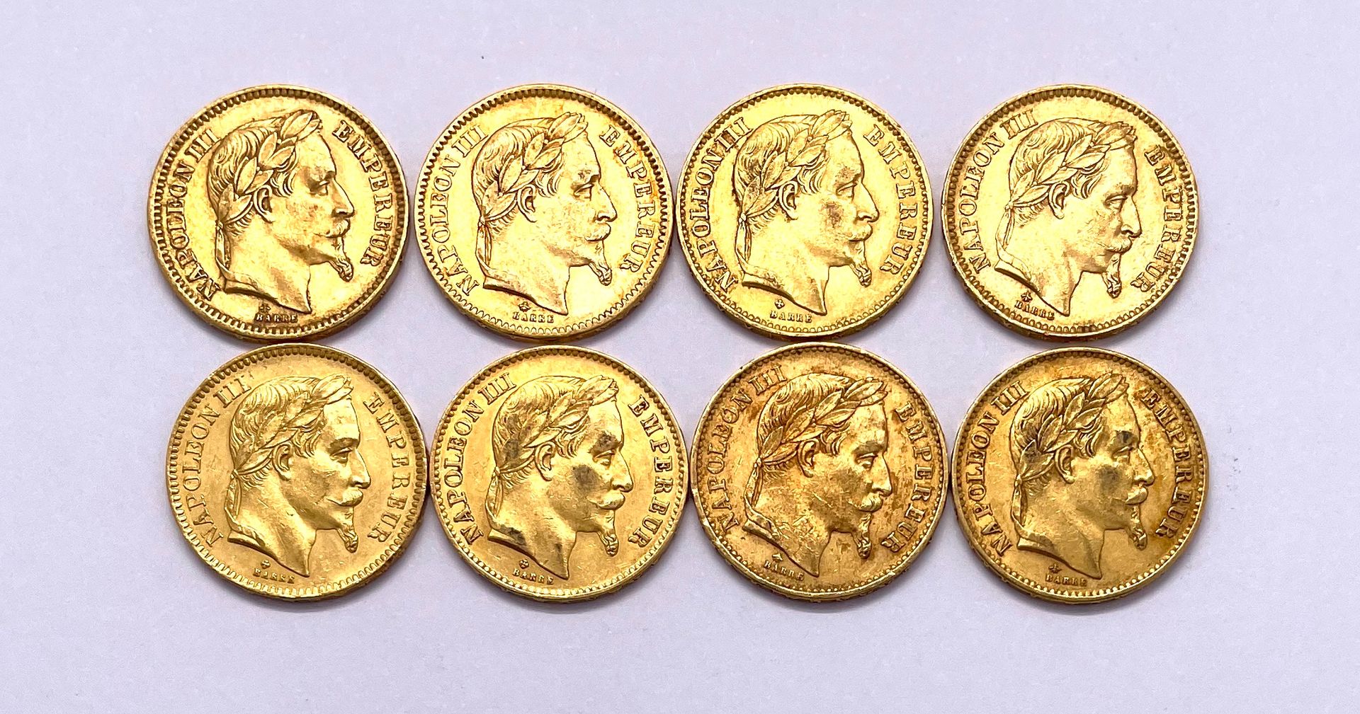 Null France - Napoléon III (1808-1873)

Lot de huit monnaies de 20 Francs Napolé&hellip;