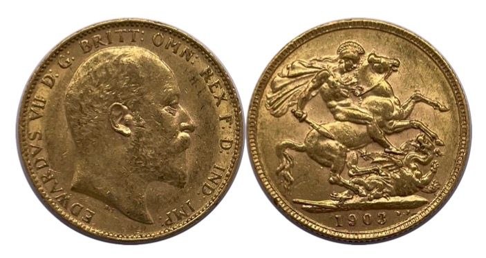 Null England - Edward VII (1901 - 1910)

A Sovereign 1903

A: Naked head on the &hellip;