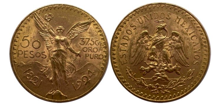 Null Mexique 

Une monnaie de 50 Pesos 1924

A : La Victoire ailée de face 

R :&hellip;