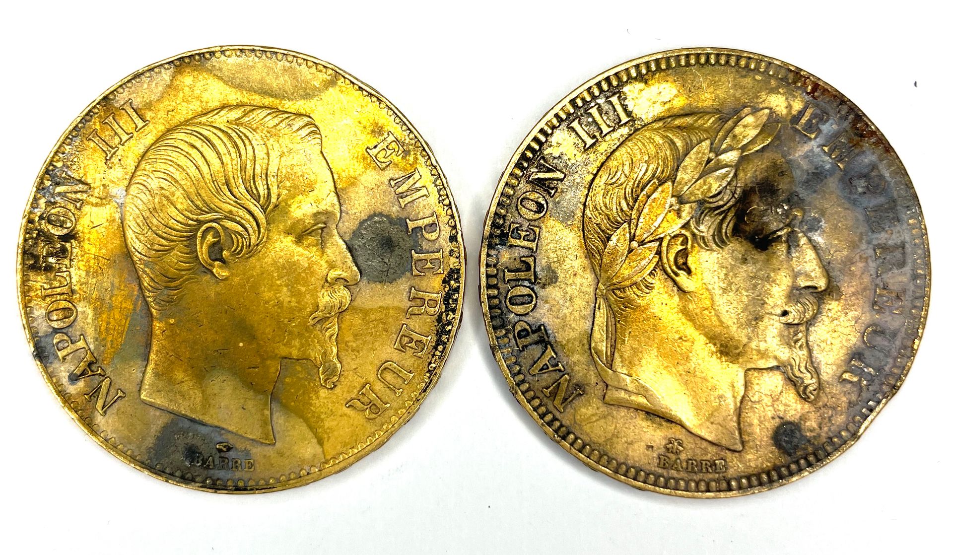 Null France – Napoléon III (1852-1870)

Lot de deux monnaies de 100 Francs (1869&hellip;
