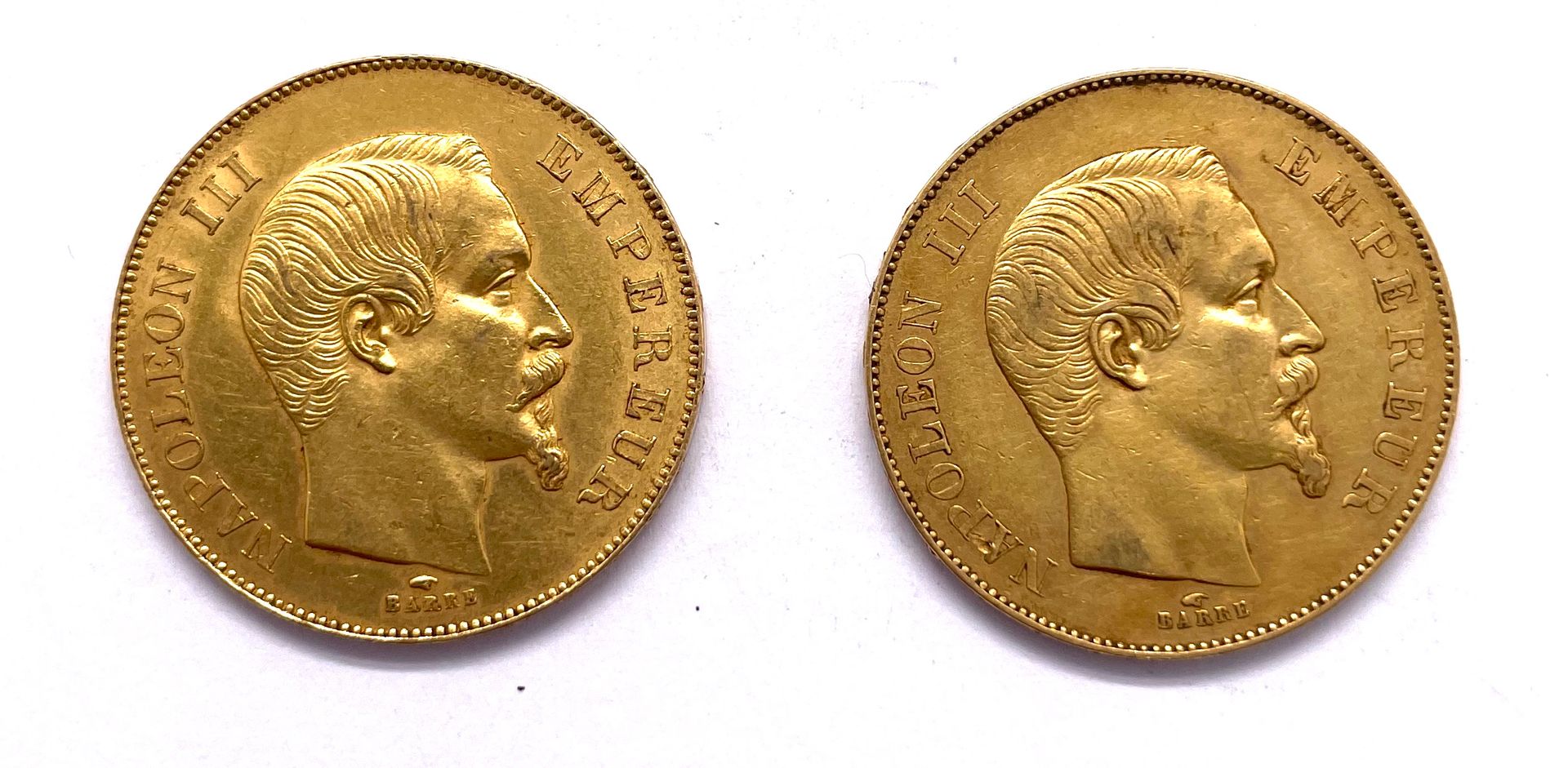 Null France - Napoléon III (1852 - 1870) 

Lot de deux monnaies de 50 Francs têt&hellip;