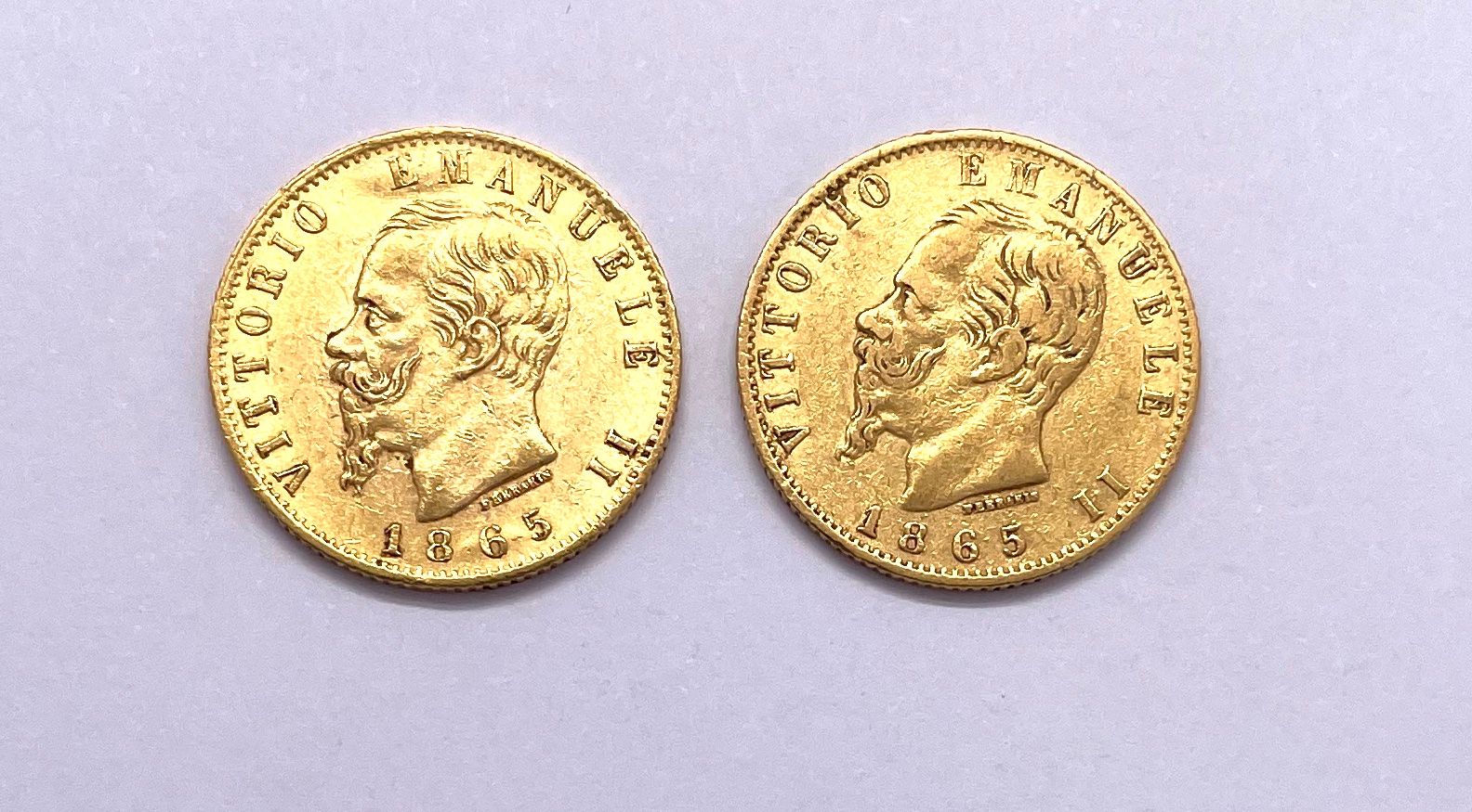 Null Italie - Vittorio Emanuele II (1861 - 1878)

Lot de deux monnaies de 20 Lir&hellip;