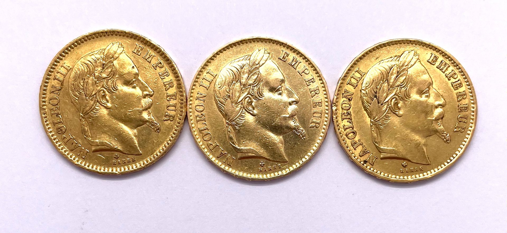 Null France - Napoléon III (1851 – 1870)

Lot de trois monnaies de 20 francs Nap&hellip;