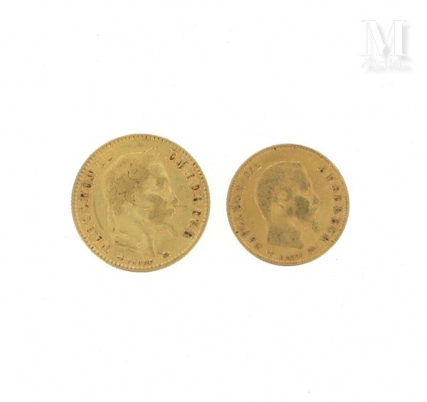 Deux pièces or Deux pièces en or : 

- 1 x 10 FF Napoléon III lauré 1868 A

- 1 &hellip;
