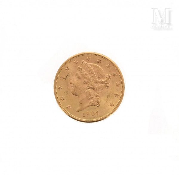 Pièce 20 Dollars or Une pièce en or de 20 Dollars Liberty Head

1904