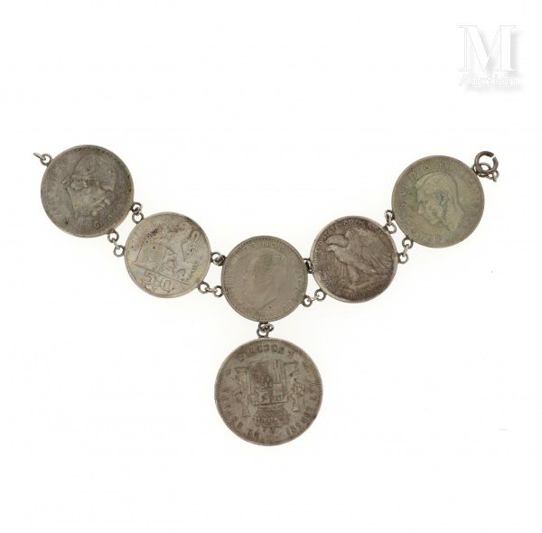 Bracelet pièces en argent Bracelet en argent (800 °/°°) composé de six pièces en&hellip;