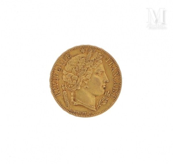 Pièce 20 FF or Une pièce en or de 20 FF Cérès 

1849 A