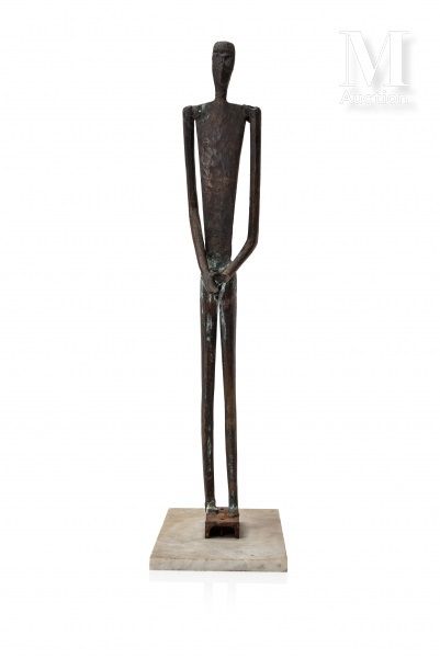 Takis (1925-2019) Idole, circa 1955

Bronze et métal sur base de pierre, sculptu&hellip;