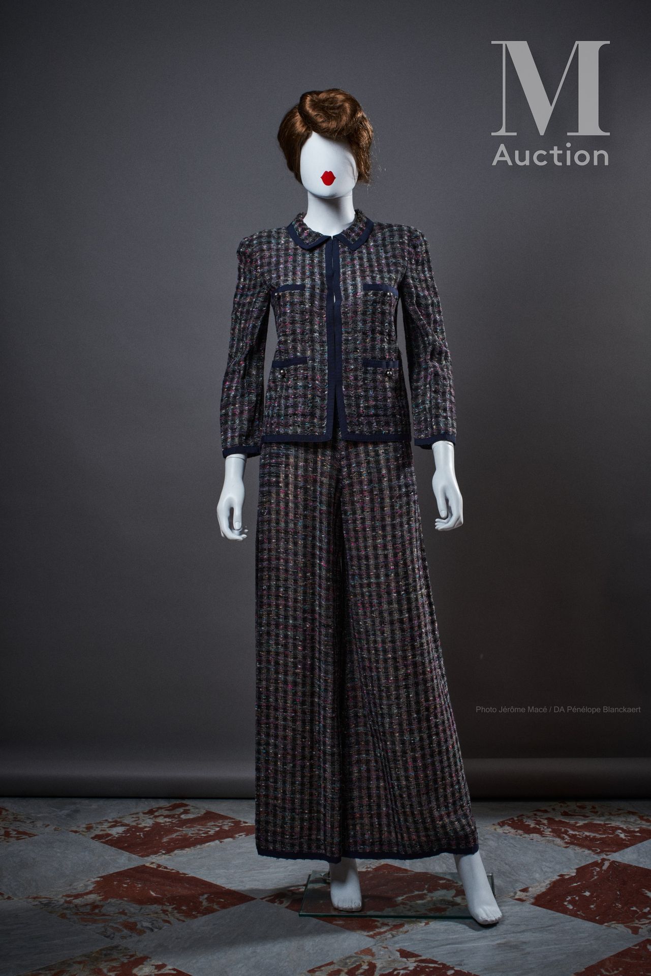 CHANEL (HAUTE COUTURE N°78183 ET N°78184) - 1997 Outfit 

in fancy tweed on tull&hellip;