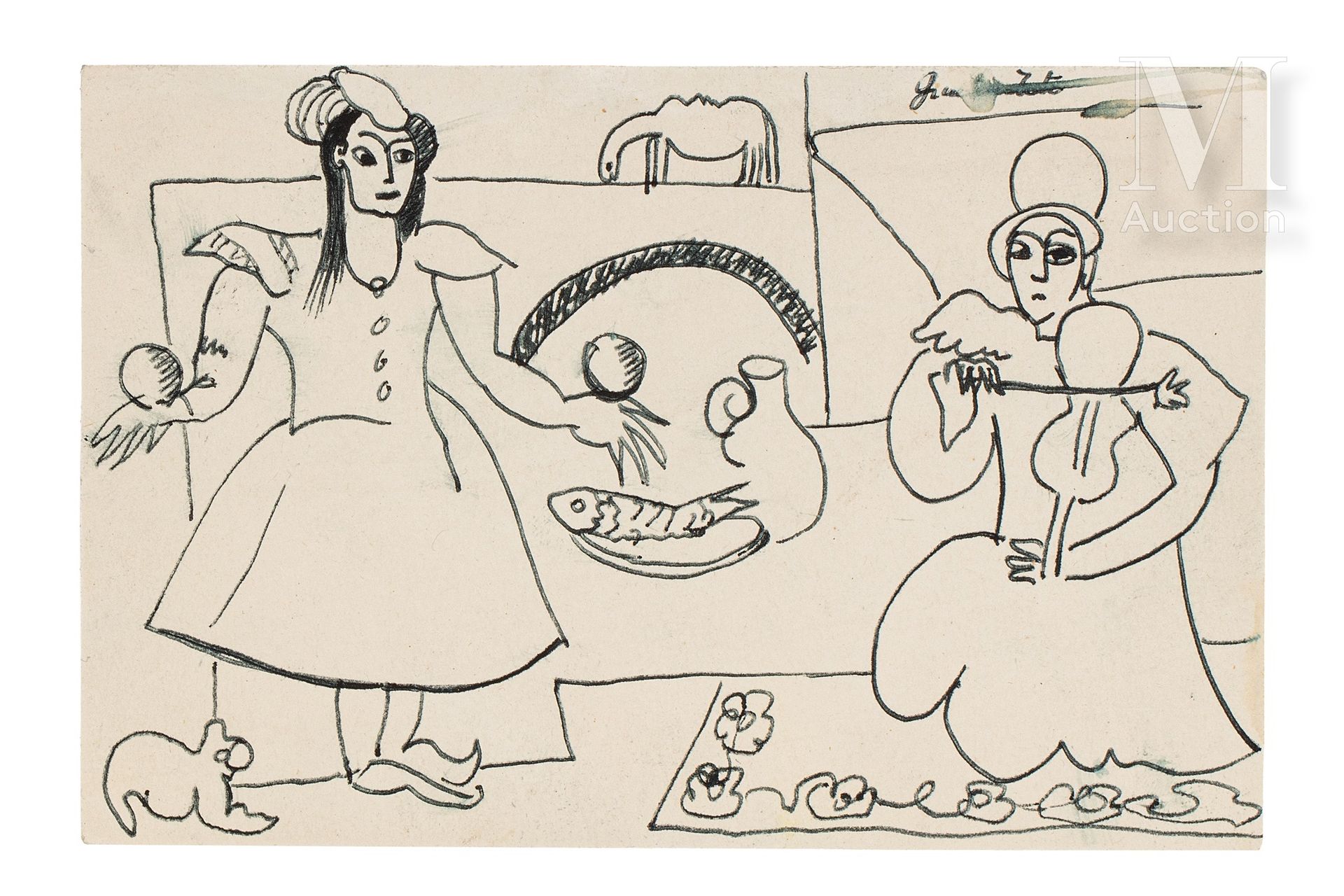 Sergey PARADJANOV (1924-1990). 
Banquet scene.




Felt pen drawing on paper, un&hellip;