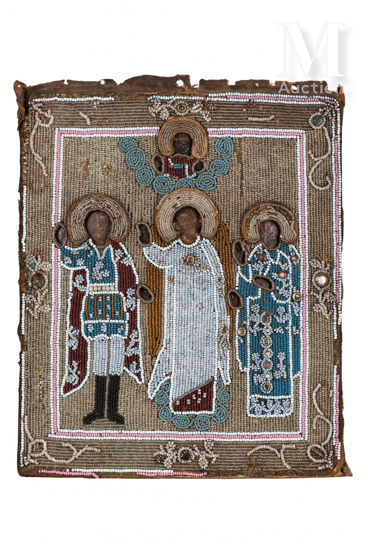 Icône de l’Archange protecteur flanqué de 
Saint Michael and probably Saint Barb&hellip;