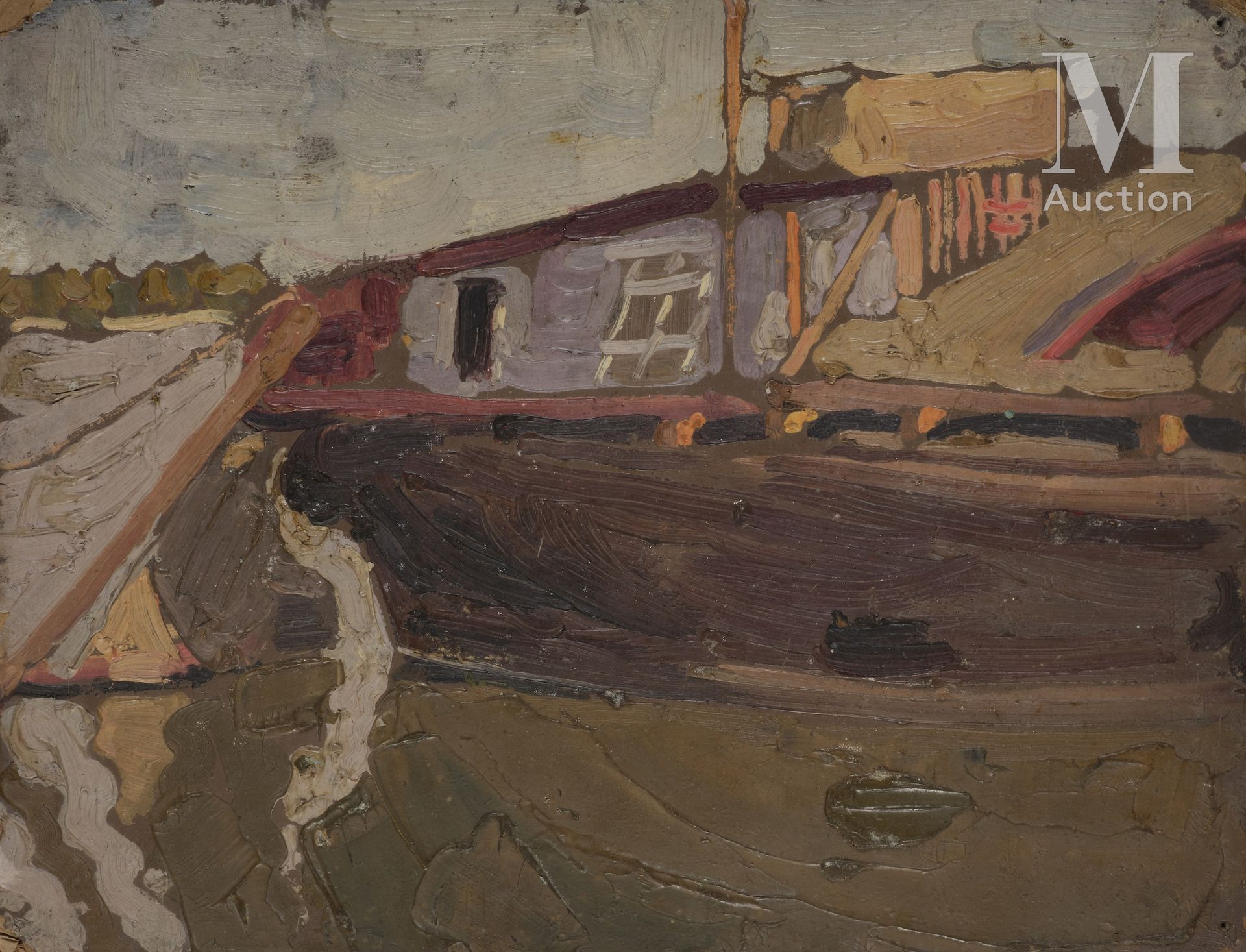 Wladimir BARANOFF-ROSSINE (1888-1944). 
Barge on the Dnieper (circa 1907-1908).
&hellip;
