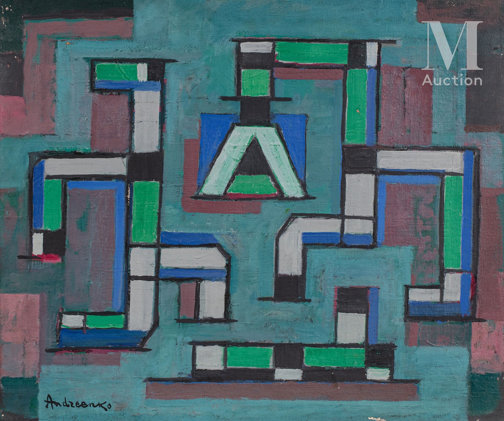 Michel ANDREENKO (1894-1982). 
迷宫。 




布面油画，左下方有签名，背面有会签。有框。 




H.43,5 x W. 5&hellip;