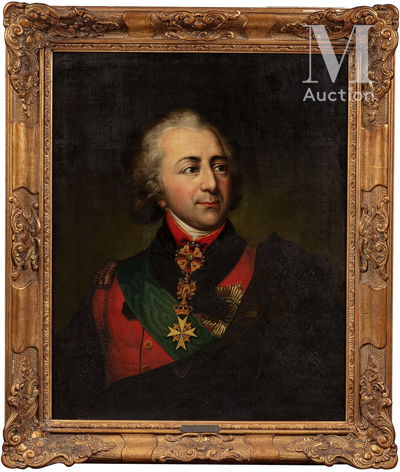 École russe vers 1800. 
伊万-帕夫洛维奇-库塔索夫伯爵（1759-1834）的肖像，佩戴着圣安德鲁勋章、圣安妮十字勋章和马耳他十字勋章的&hellip;