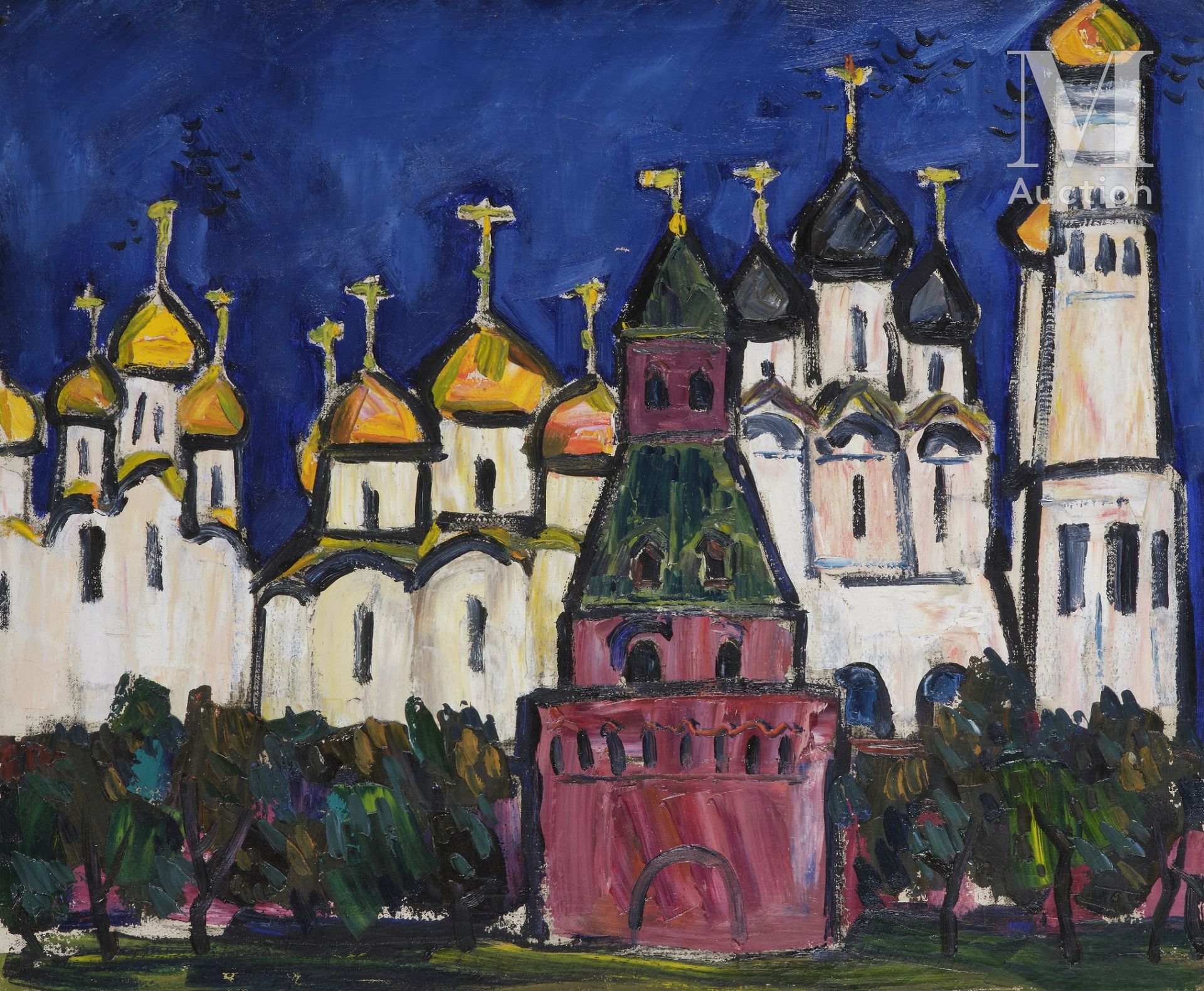 Nikolaï DRONNIKOV (né 1930). 
The sound of bells in the evening.




Oil on canv&hellip;
