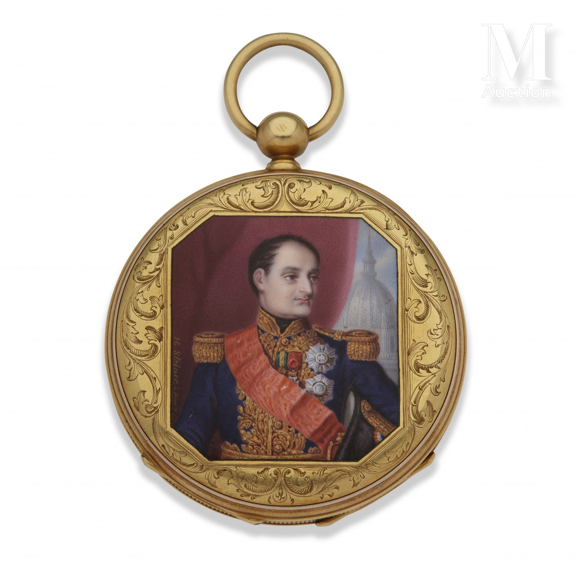 PERRELET, horloger mécanicien à Paris. 
约1852年的罕见怀表，带有法国元帅和参议院主席杰罗姆-波拿巴亲王（1784-1&hellip;