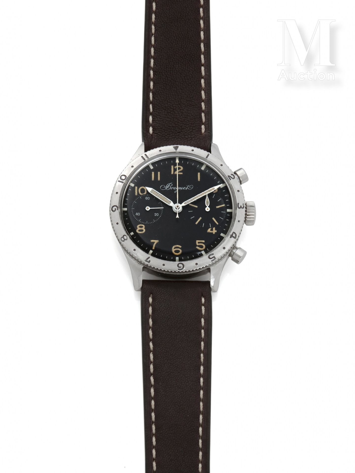 BREGUET Typ XX 

Um 1955

Stahlgehäuse n°207x

Mechanisches Uhrwerk mit Handaufz&hellip;