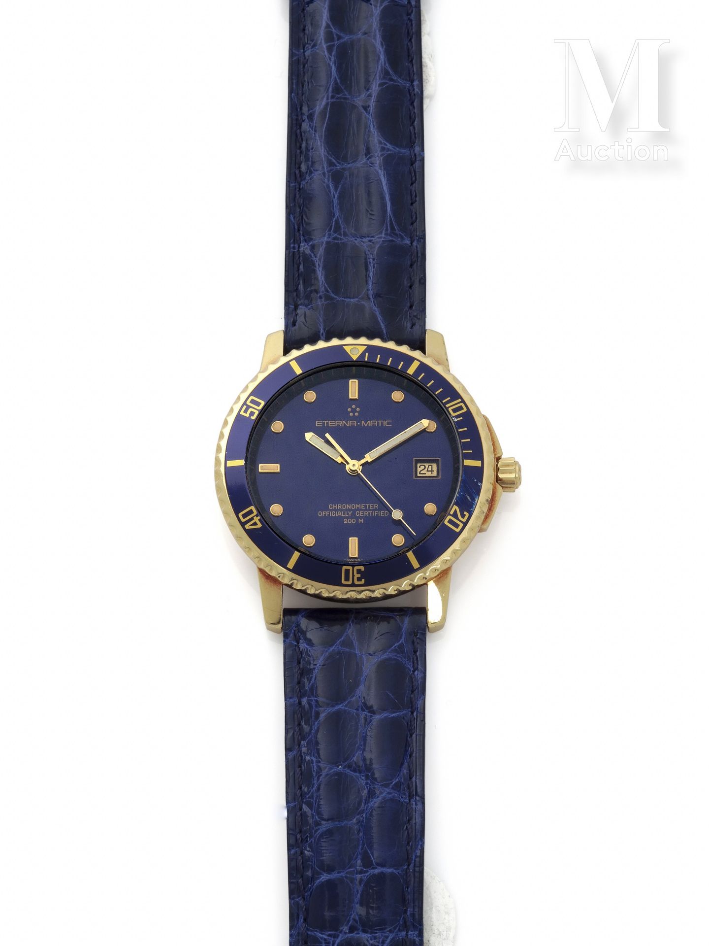 ETERNA-MATIC "Kontiki

Ref 619

Circa 1990

Men's diving watch in 18k gold.

Blu&hellip;