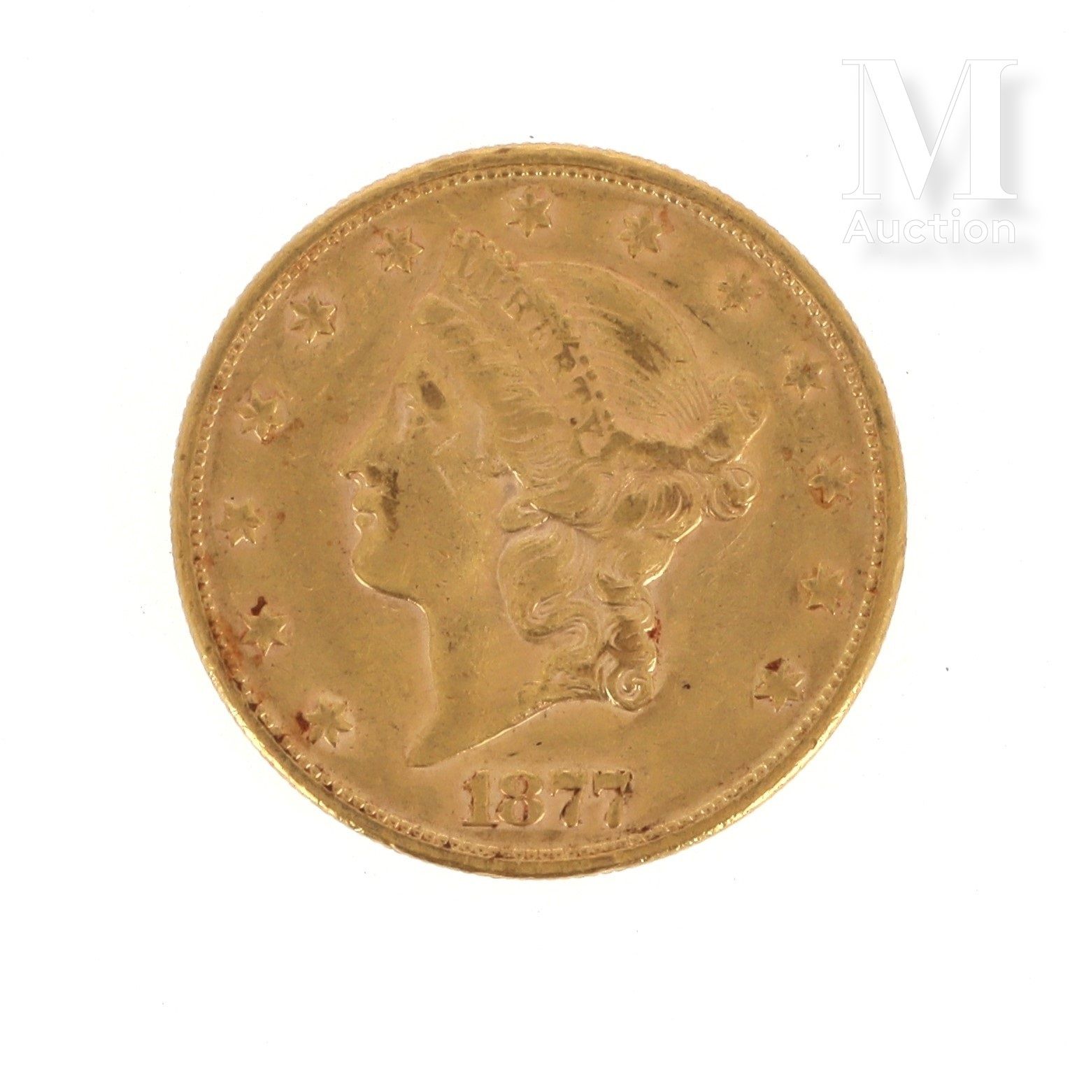 Pièce 20 Dollars or Une pièce en or de 20 Dollars USA Liberty Head 

1877