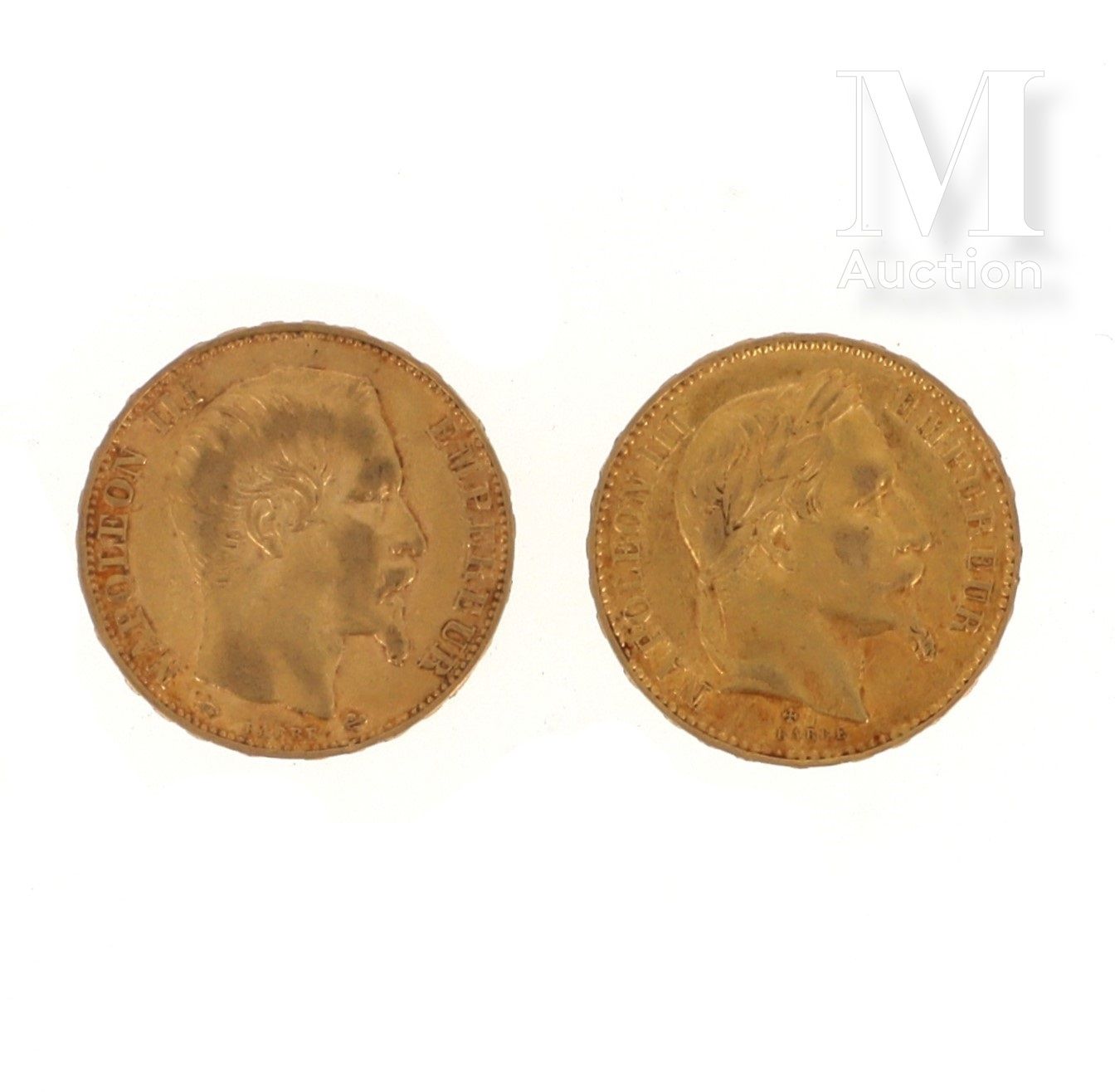Deux pièces 20 FF or Deux pièces en or de 20 FF Napoléon :

- 1 x 20 FF Napoléon&hellip;