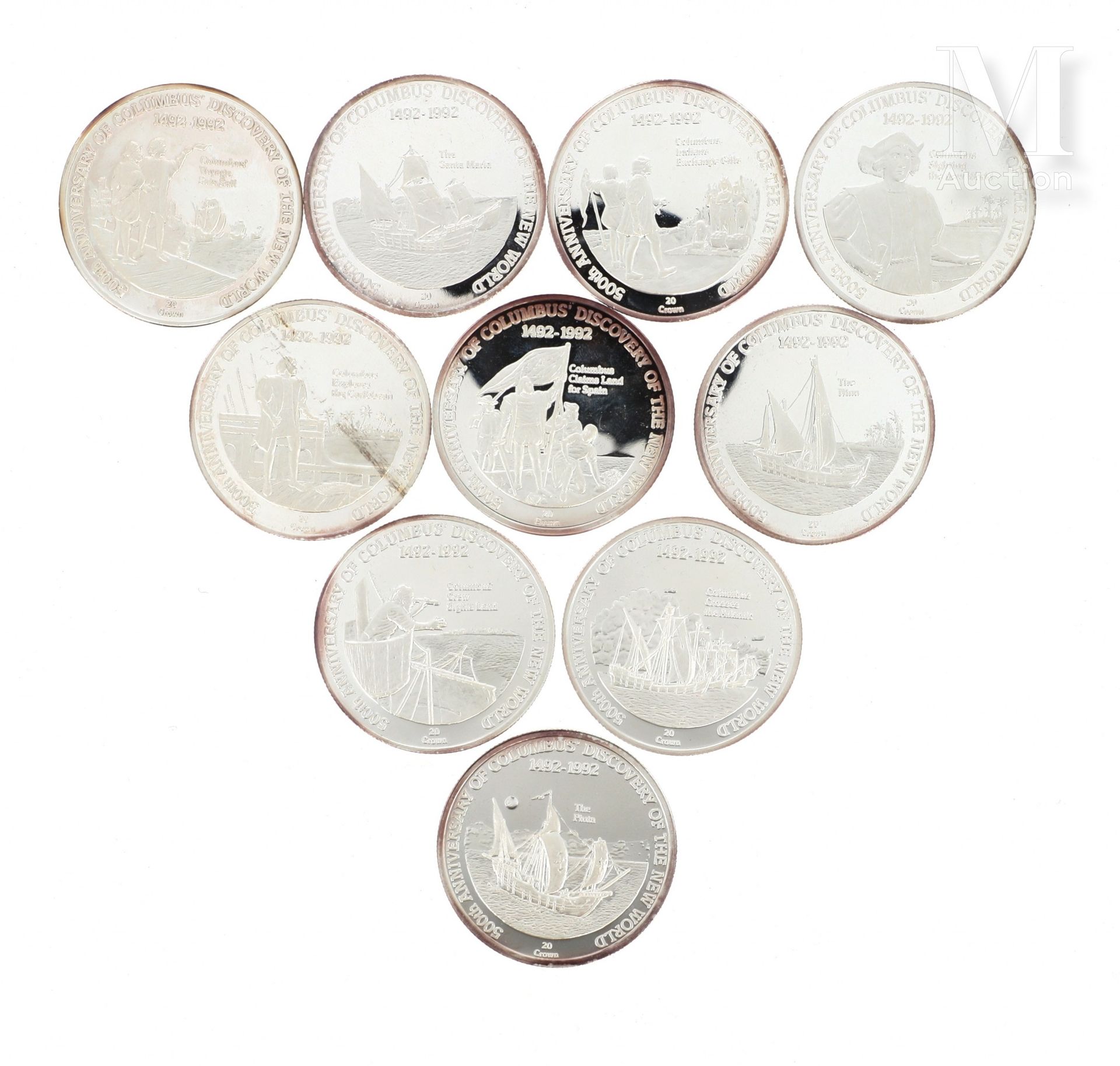 10 pièces 20 Crowns argent 10 pièces en argent de 20 Crown Elizabeth II, Îles Tu&hellip;