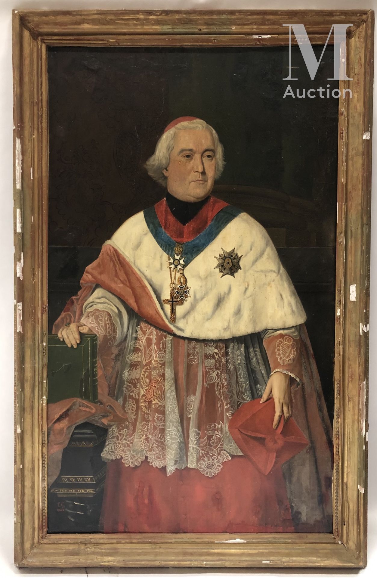 ECOLE FRANCAISE DU XIXème siècle Portrait de cardinal portant la légion d'honneu&hellip;
